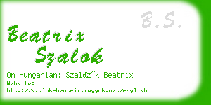 beatrix szalok business card